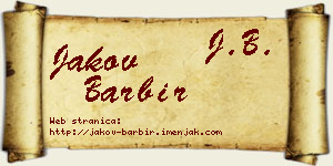 Jakov Barbir vizit kartica